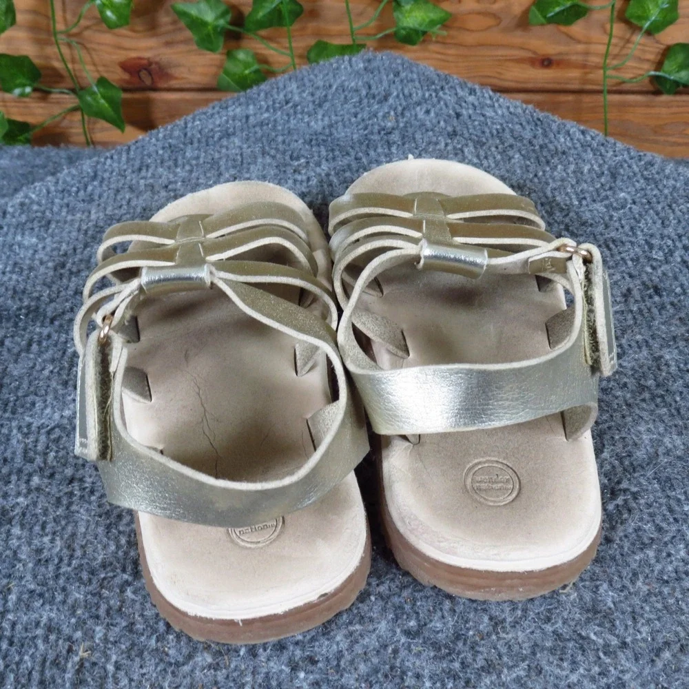 Wonder Nation Fisherman Toddler Girl Sandal Size 11C Casual Summer Gold Metallic